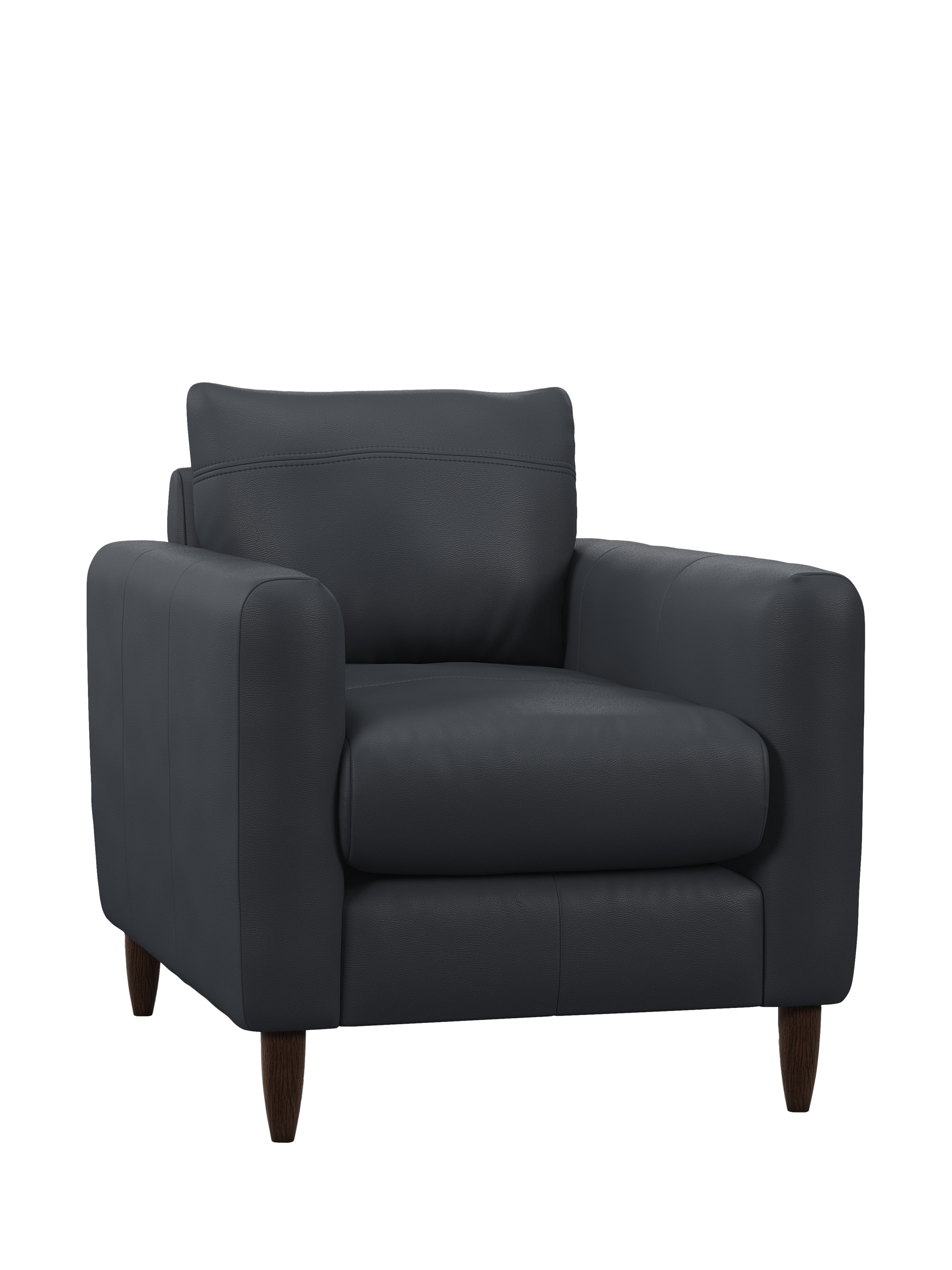 Bailey II Range, John Lewis Bailey II Leather Armchair, Dark Leg, Matt Navy