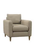John Lewis Bailey II Leather Armchair, Light Leg, Matt Pearl