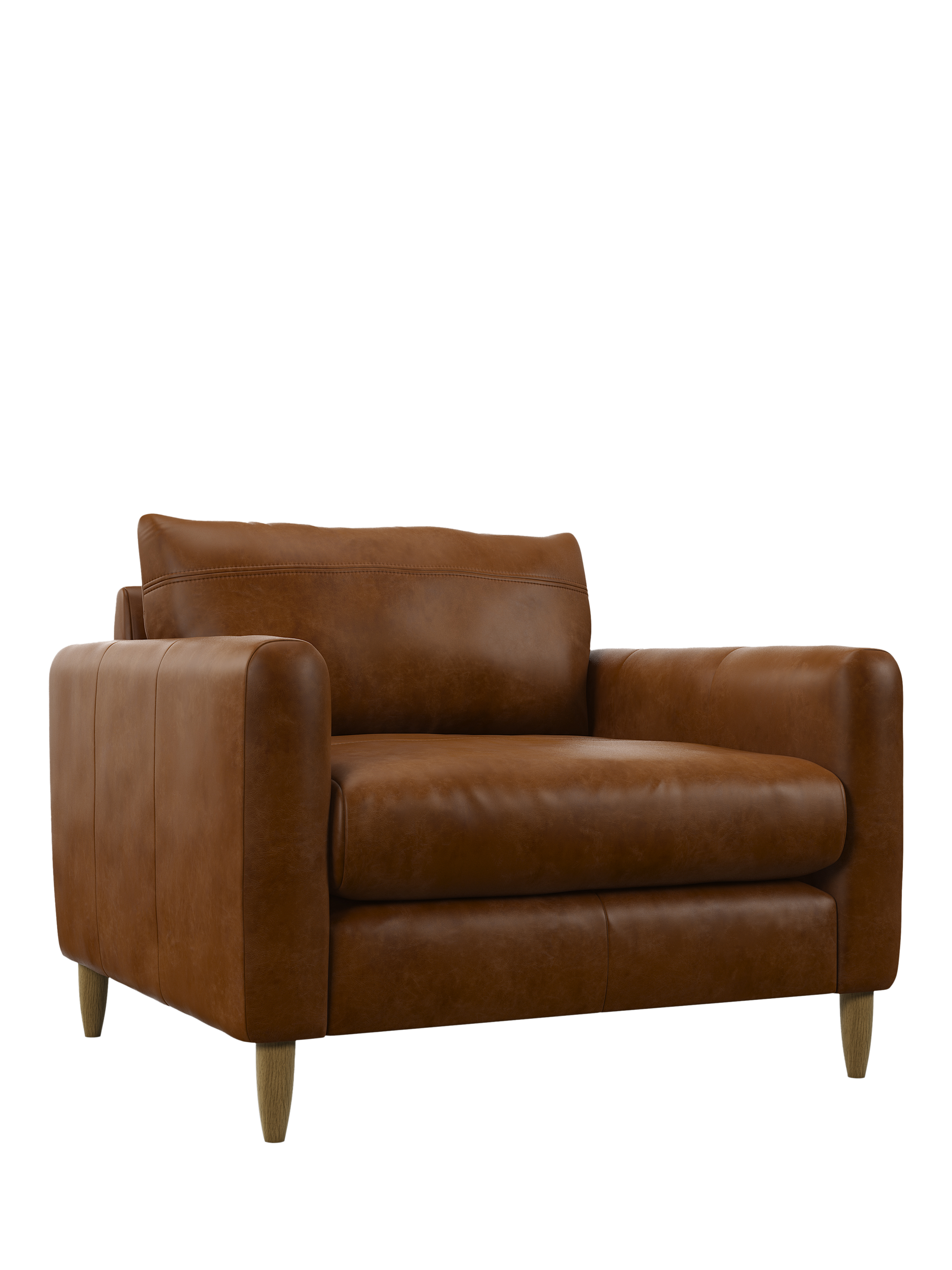 Bailey II Range, John Lewis Bailey II Leather Snuggler, Light Leg, Premium Caramel