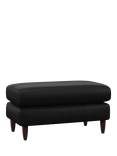 John Lewis Bailey II Leather Footstool, Dark Leg