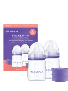Lansinoh Feeding Bottle, Pack of 2, 160ml