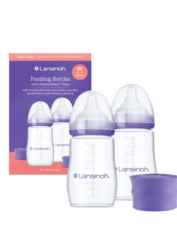 Lansinoh Feeding Bottle, Pack of 2, 240ml, Multi