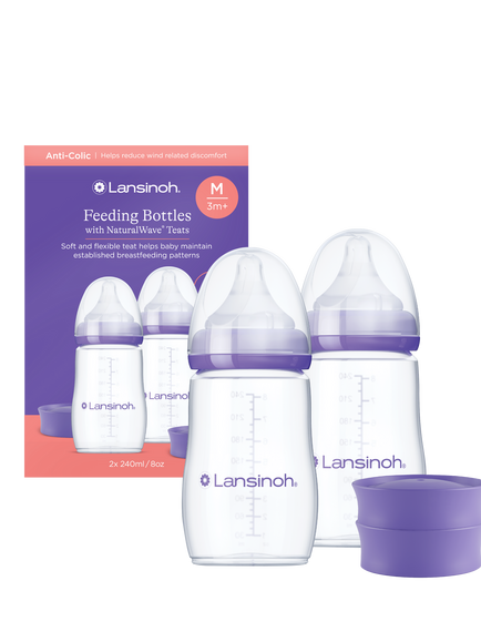 Lansinoh Feeding Bottle, Pack of 2, 240ml, Multi