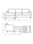 John Lewis Iona LHF Chaise 4 Seater Sofa, Dark Leg, Easy Clean Chunky Chenille Natural