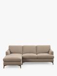 John Lewis Iona LHF Chaise 4 Seater Sofa, Dark Leg, Easy Clean Chunky Chenille Natural