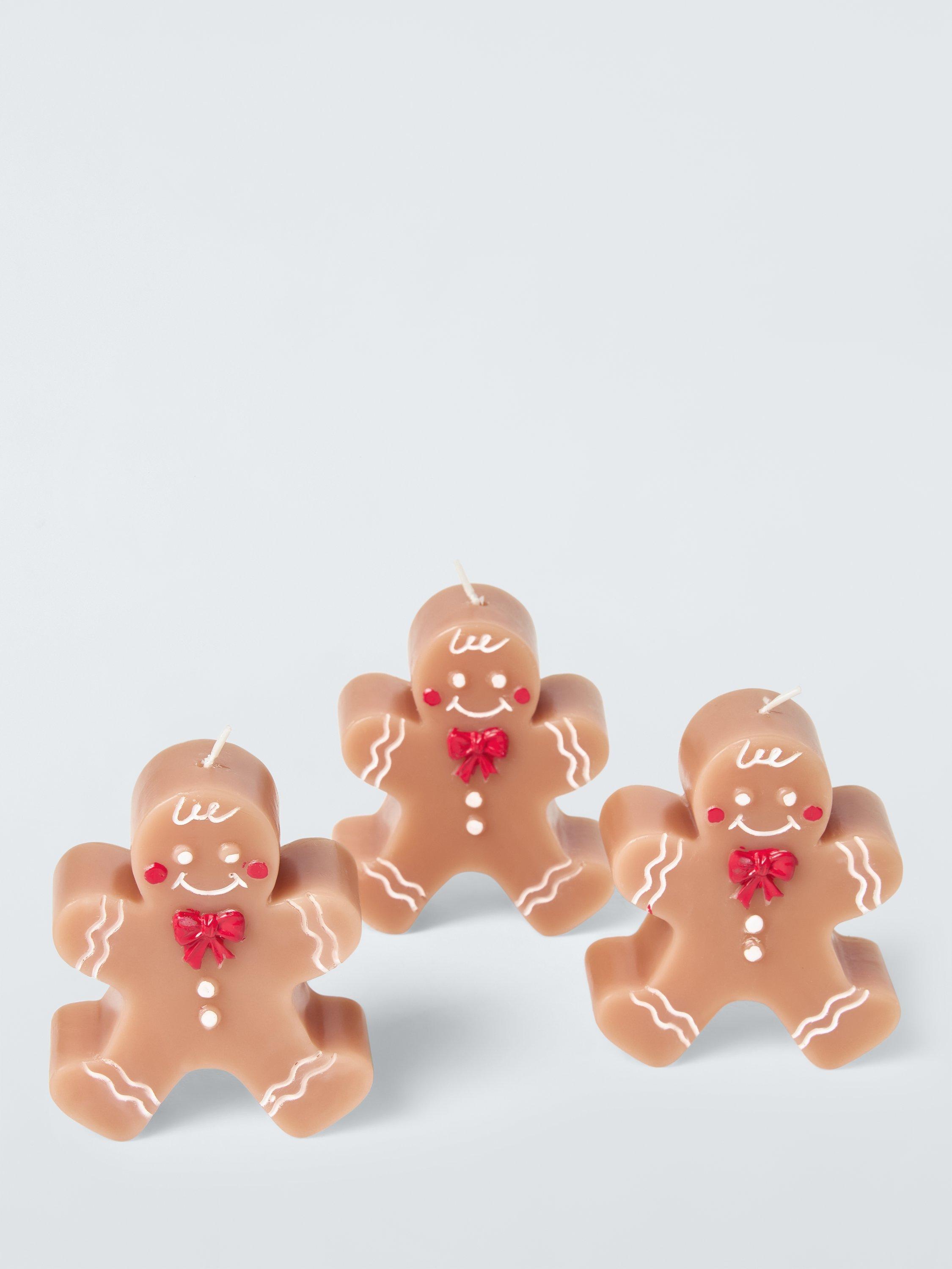John Lewis Gingerbread Men Candles, Set of 3