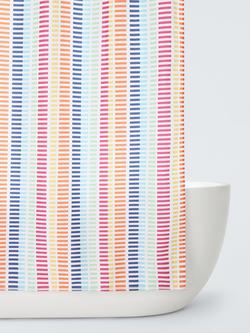 John Lewis Multi Stripe Recycled Polyester Shower Curtain, Rainbow, Rainbow