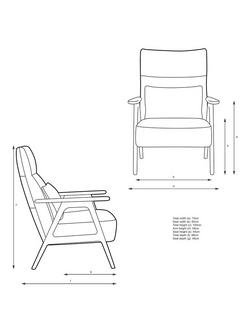 John Lewis Hendricks High Back Accent Armchair, Light Wood Frame - view 2, Aquaclean Aston Natural
