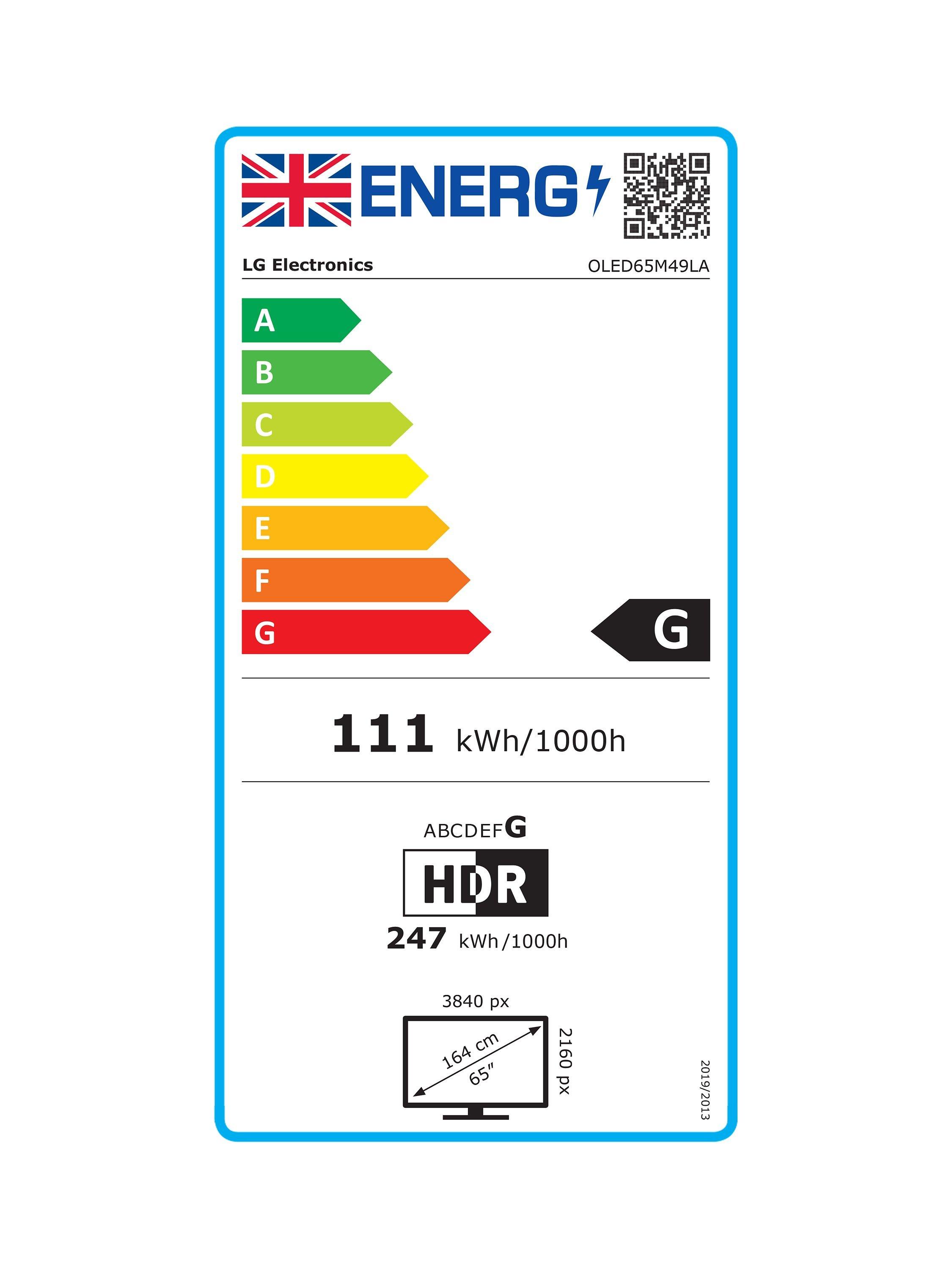 This item is rated G for energy efficiency on a scale from A (most efficient) to G (least efficient).