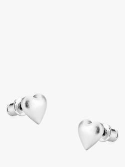 Tutti Embrace Heart Shaped Stud Earrings, Silver