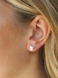 Tutti Embrace Heart Shaped Stud Earrings - view 2, Silver