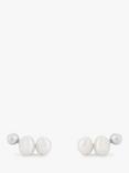 Tutti & Co Serene Freshwater Pearl Crawler Stud Earrings, Silver