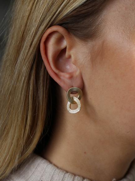 Tutti Unity Drop Earrings - view 2, Gold