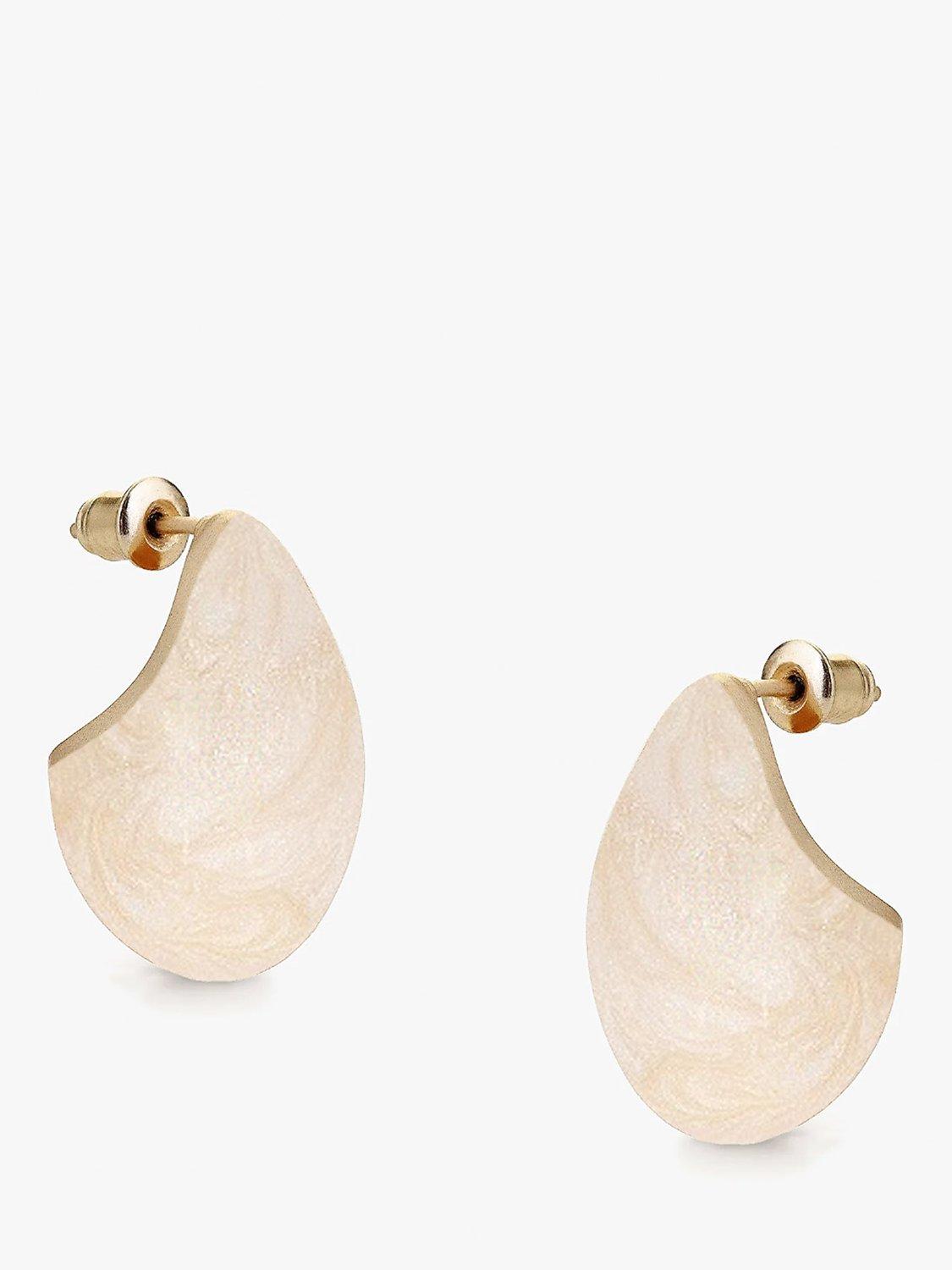 Product image 1 of 5, which shows Tutti & Co Hush Domed Stud Earrings, Gold