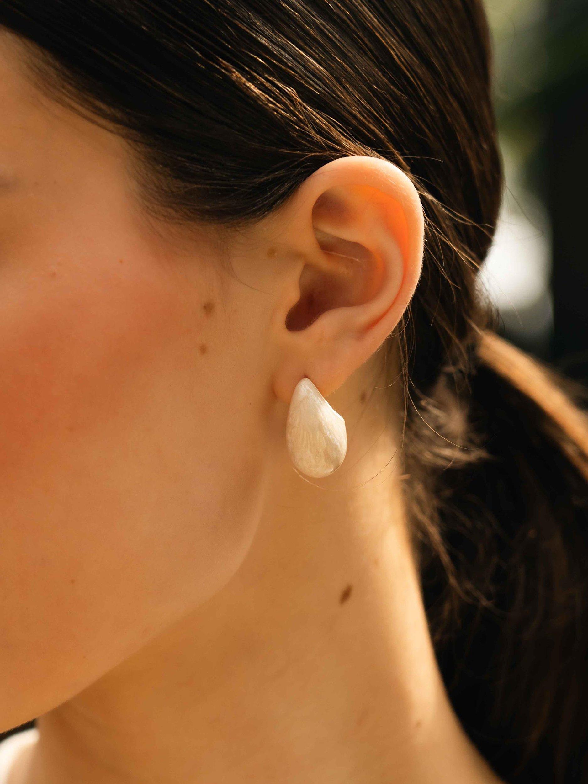 Product image 4 of 5, which shows Tutti & Co Hush Domed Stud Earrings, Gold