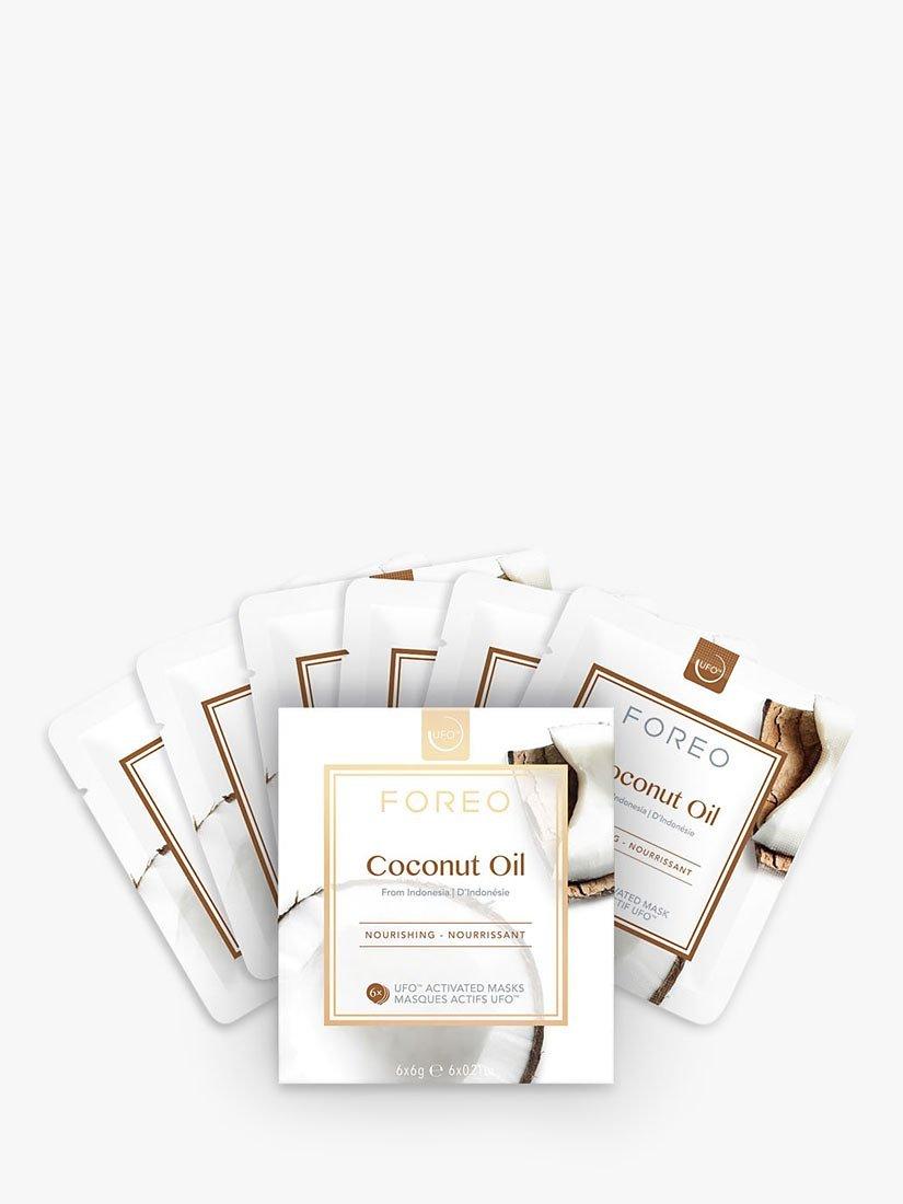 Product image 1 of 7, which shows FOREO Coconut Oil UFO Face Mask, Pack of 6