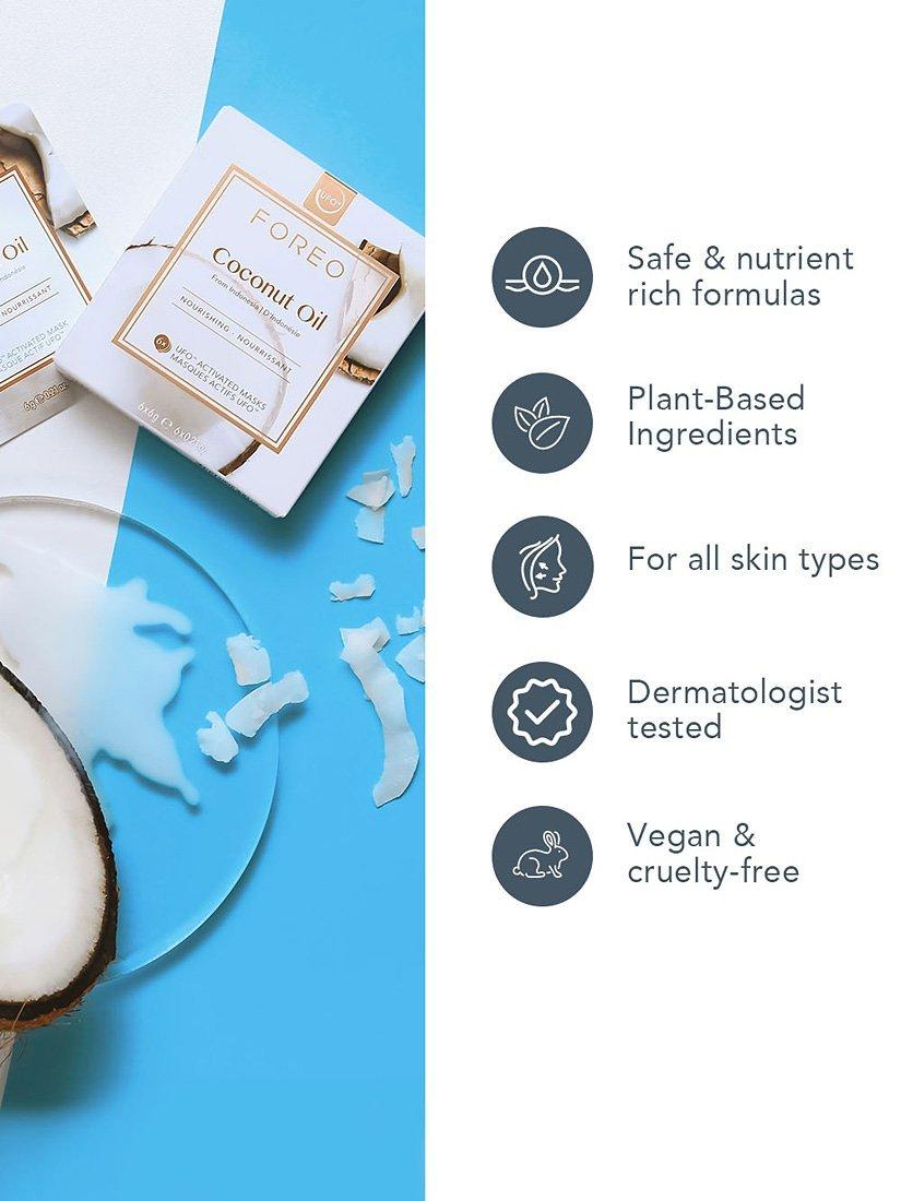 Product image 6 of 7, which shows FOREO Coconut Oil UFO Face Mask, Pack of 6