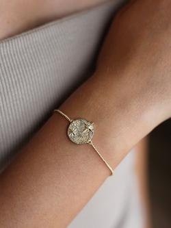 Tutti Destiny Cubic Zirconia Star Disc Chain Bracelet, Gold - view 2, Gold