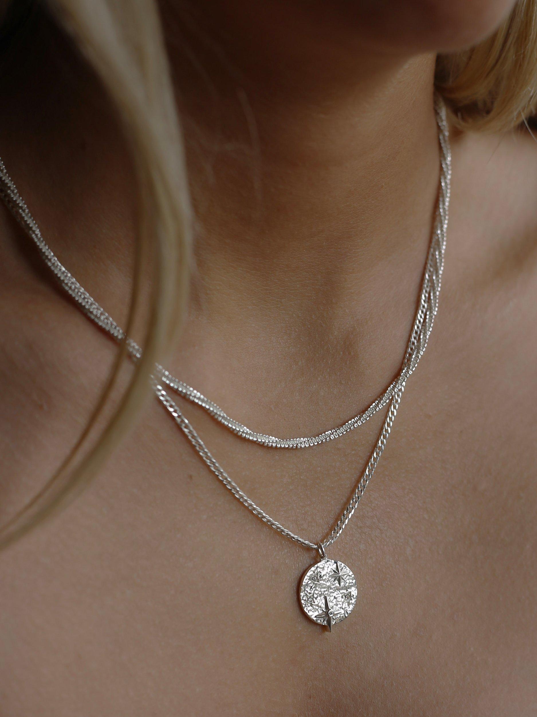 Product image 2 of 3, which shows Tutti & Co Destiny Cubic Zirconia Star Layered Necklace, Silver