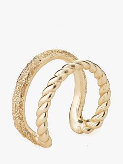 Tutti Braid Double Row Cuff Ring, Gold