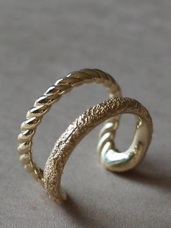 Tutti Braid Double Row Cuff Ring - view 2, Gold