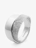 Tutti & Co Reflect Textured Dual Ring, Silver