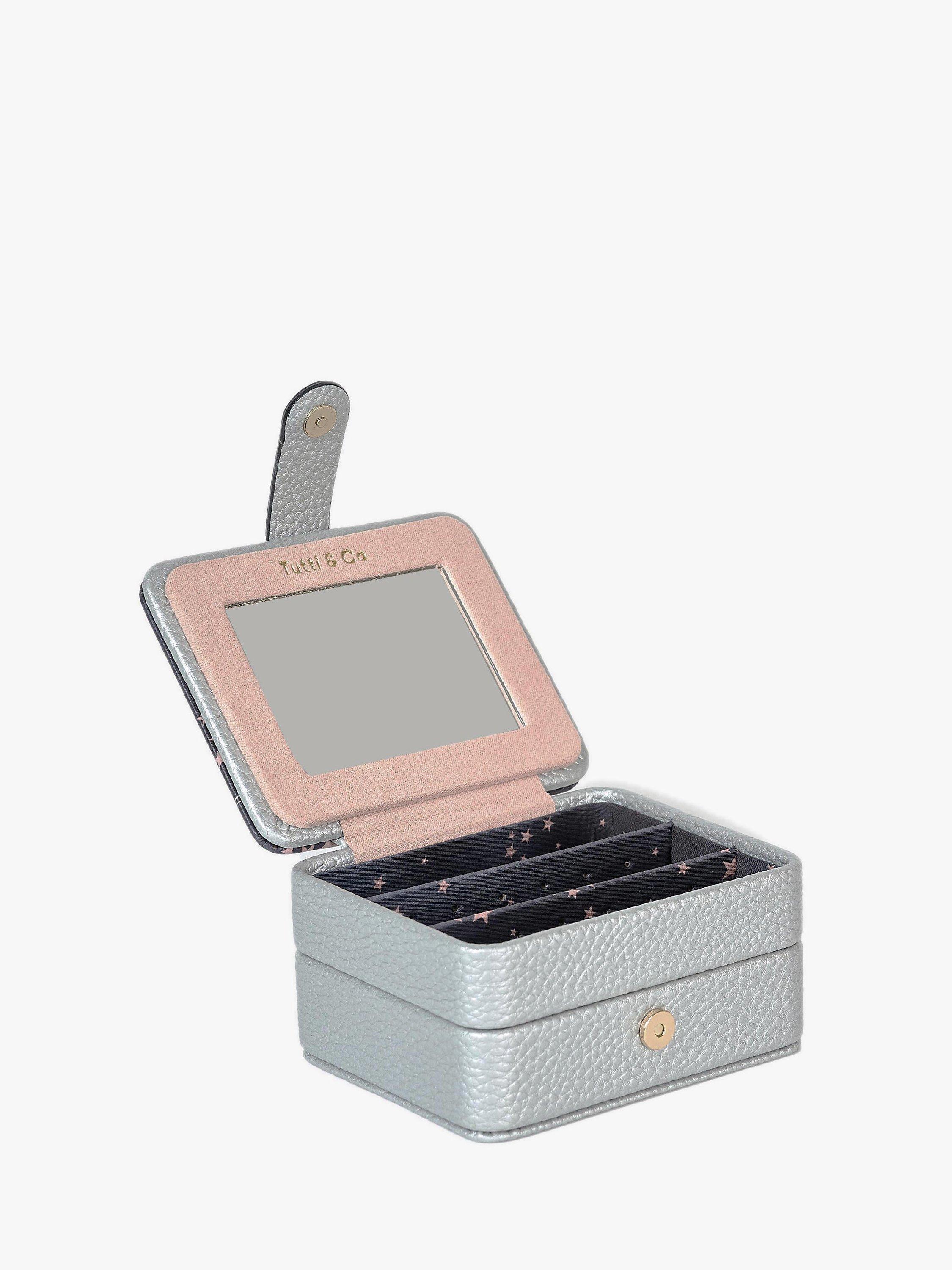 Tutti & Co Faux Leather Jewellery Box, Silver/Celestial