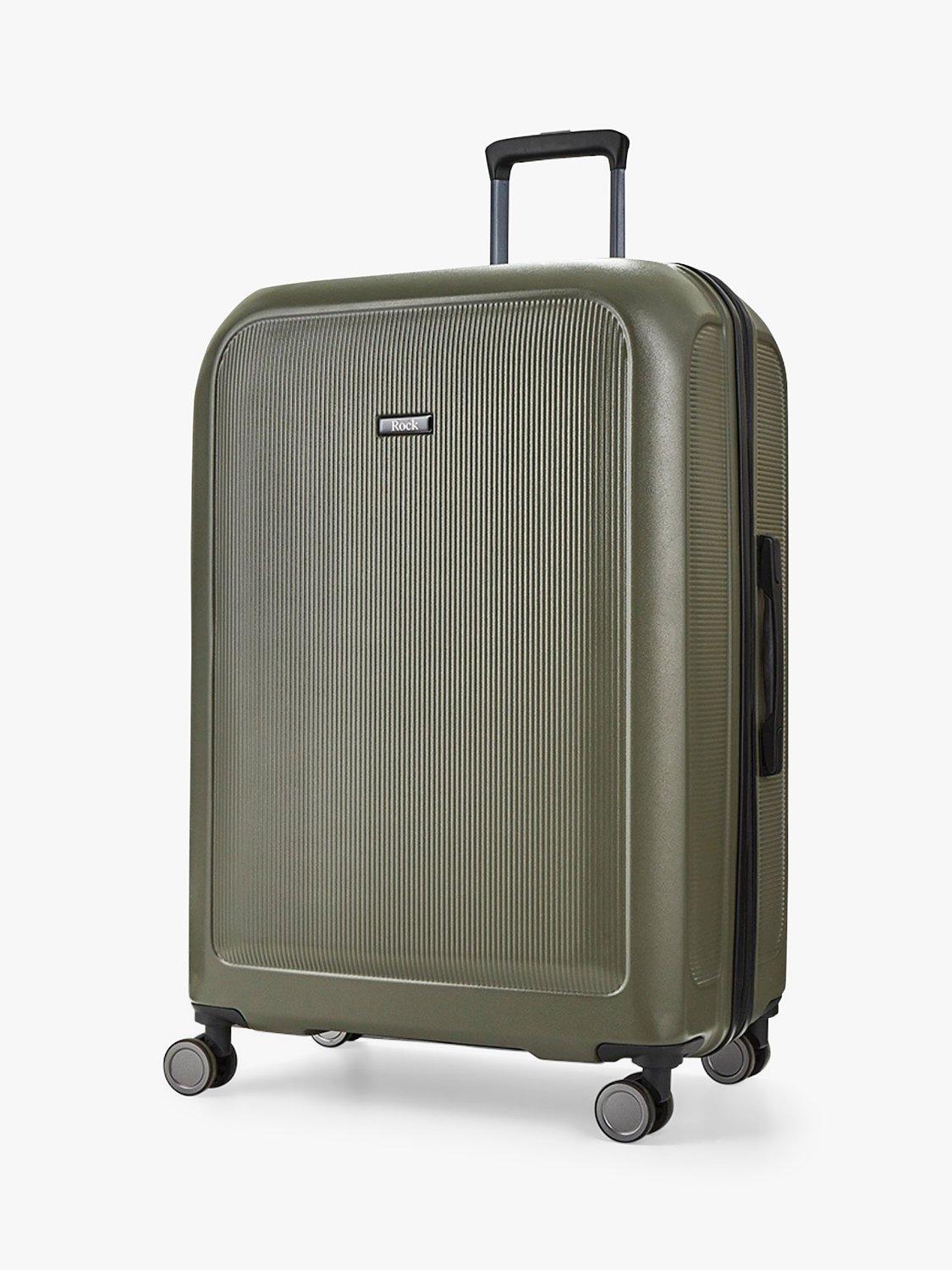 Rock Austin 8 Wheel 79cm Expandable Large Suitcase Olive Green