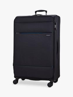 Rock Deluxe Lite 8-Wheel Soft Shell Suitcase, Set of 3 - view 2, Black