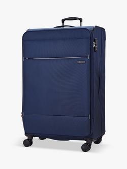 Rock Deluxe Lite 8-Wheel 83cm Expandable Large Suitcase, Navy