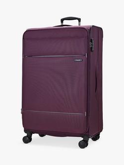Rock Deluxe Lite 8-Wheel 83cm Expandable Large Suitcase, Purple