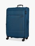 Rock Deluxe Lite 8-Wheel 83cm Expandable Large Suitcase, Teal
