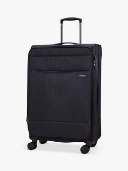 Rock Deluxe Lite 8-Wheel 72cm Expandable Medium Suitcase, Black