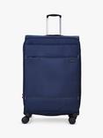 Rock Deluxe Lite 8-Wheel 72cm Expandable Medium Suitcase, Navy