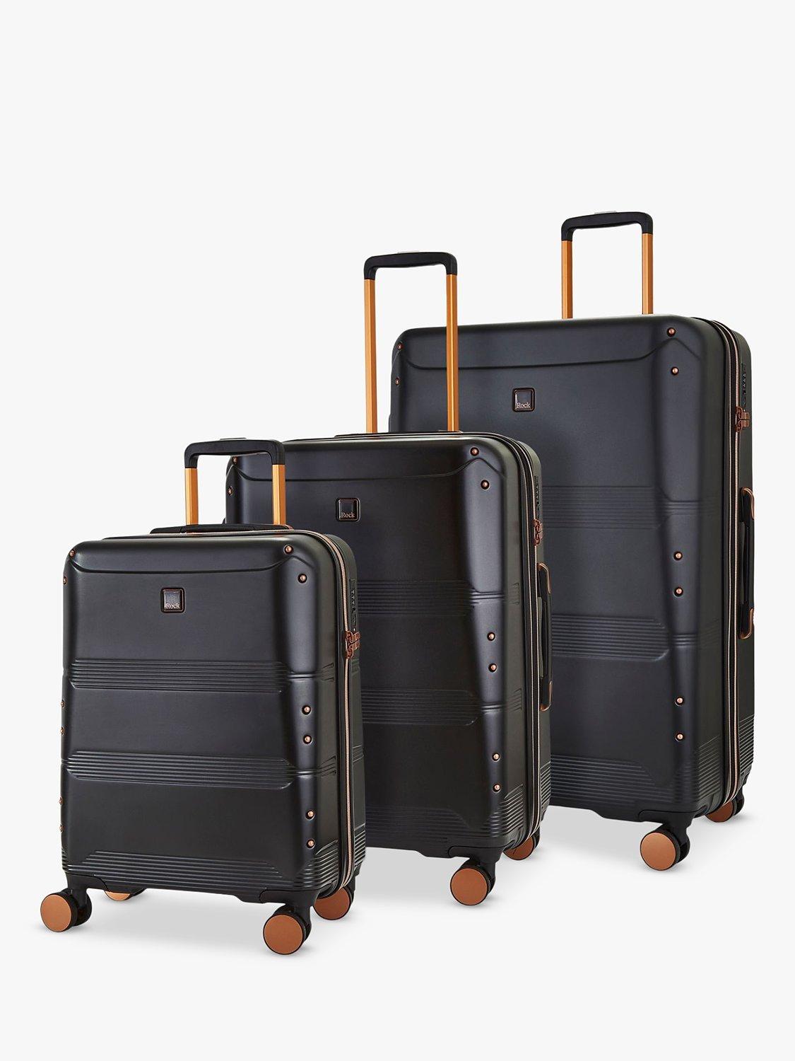 Rock Mayfair 8-Wheel Hard Shell Suitcase, Set of 3, Black
