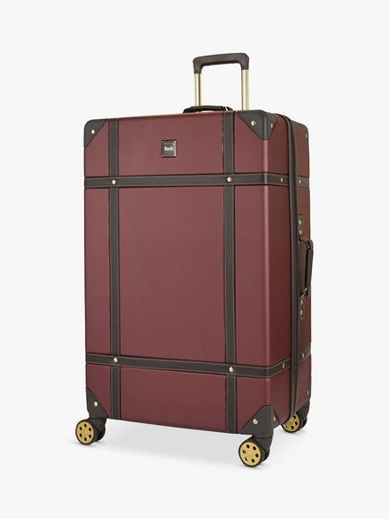 Rock Vintage 8-Wheel Hard Shell Suitcase, Set of 3 - view 2, Burgundy
