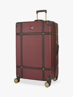 Rock Vintage 8-Wheel 78cm Large Suitcase, Burgundy