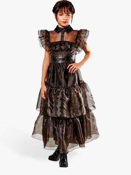 Rubies Kids' Wednesday Addams Raven Costume Dress, Black, Multi