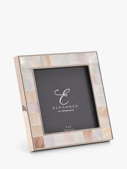 Impressions Elegance Mother of Pearl Photo Frame, 3 x 3" (8 x 8cm), White, White