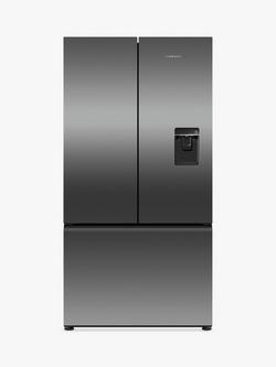 Fisher & Paykel Series 7 RF540ANUB6 Freestanding 70/30 American Style Fridge Freezer, Black Stainless Steel, Black Stainless Steel