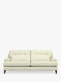 G Plan Vintage Seventy Two Large 4 Leather Seater Sofa, Dark Leg, Cambridge Chalk