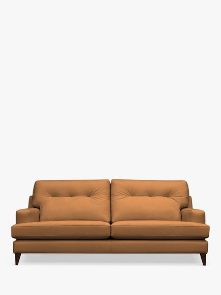 G Plan Vintage Seventy Two Large 4 Leather Seater Sofa, Dark Leg, Cambridge Tan