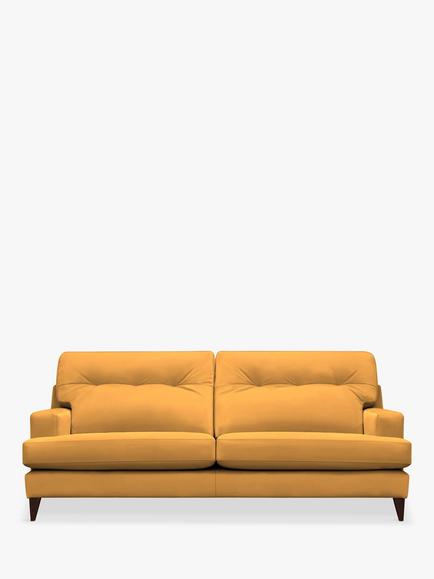 G Plan Vintage The Seventy Two Large 4 Seater Sofa, Dark Leg, Easy Clean Plush Turmeric
