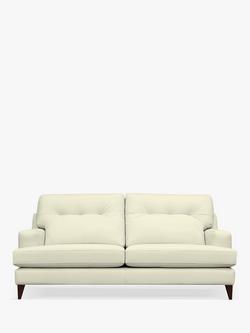 G Plan Vintage Seventy Two Medium 3 Seater Leather Sofa, Dark Leg, Cambridge Chalk