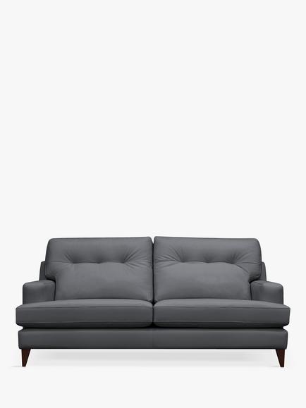 G Plan Vintage Seventy Two Medium 3 Seater Leather Sofa, Dark Leg, Cambridge Petrol Blue