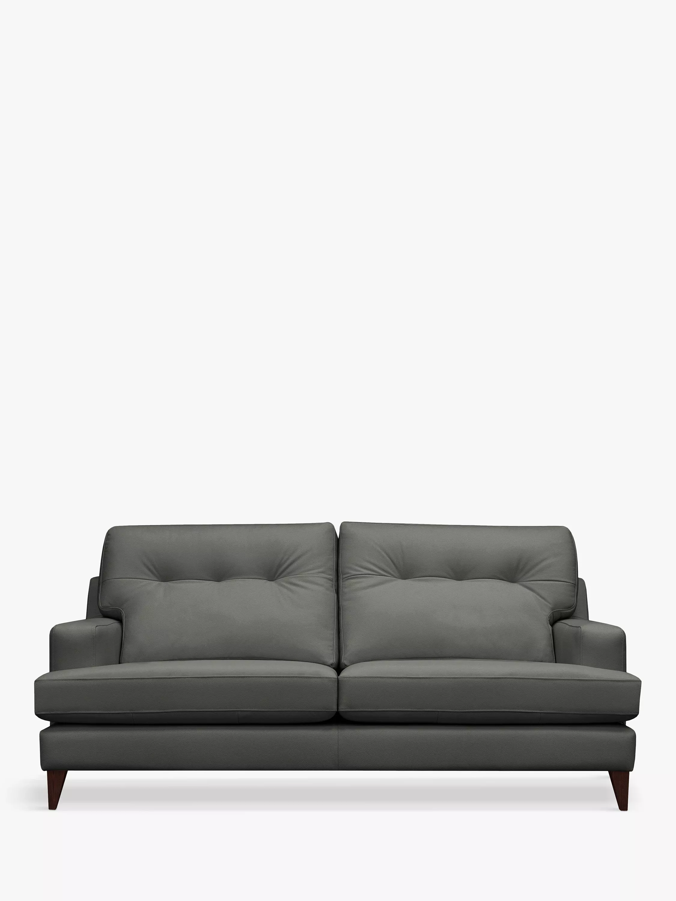 G Plan Vintage Seventy Two Medium 3 Seater Leather Sofa, Dark Leg
