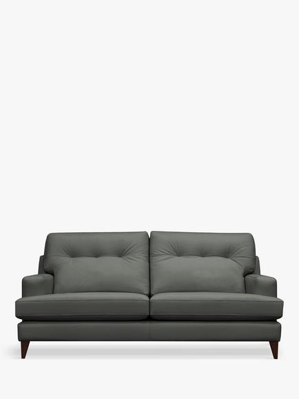 G Plan Vintage Seventy Two Medium 3 Seater Leather Sofa, Dark Leg, Cambridge Slate