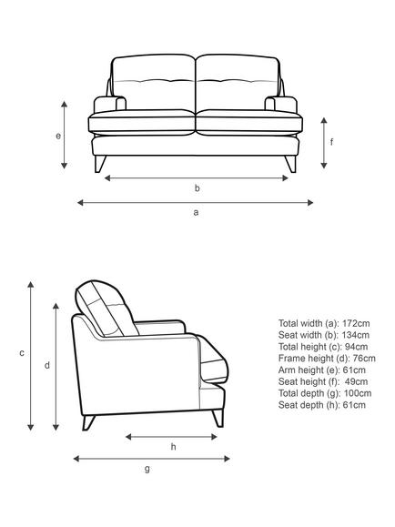 G Plan Vintage Seventy Two Small 2 Seater Sofa, Dark Leg - view 2, Cambridge Chalk