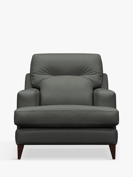 G Plan Vintage Seventy Two Leather Armchair, Dark Leg, Cambridge Slate