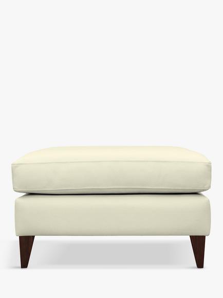 G Plan Vintage The Seventy Two Leather Footstool, Dark Leg, Cambridge Chalk